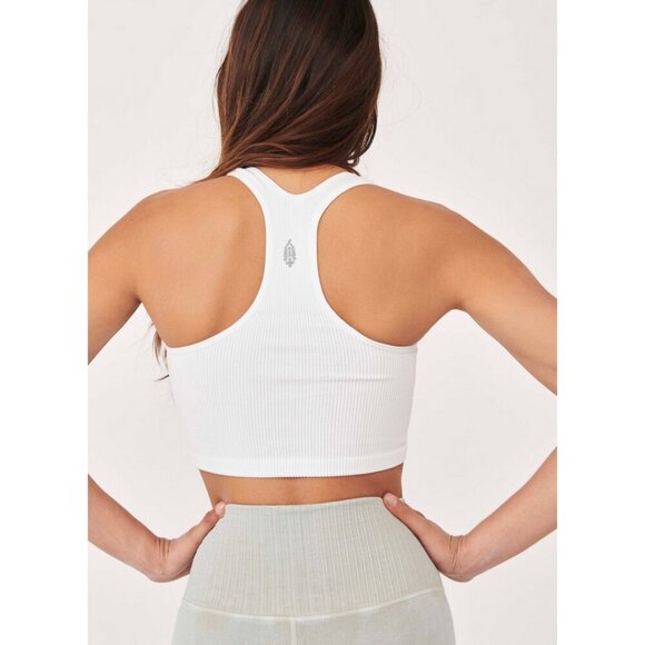 FREE PEOPLE Movement Free Throw Crop Top in White Size X-Small - Picture 2 of 8